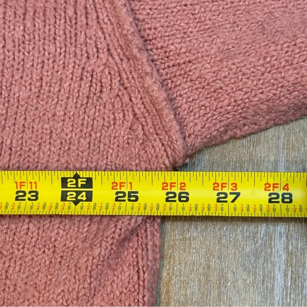 Free‎ People Brookside Sweater Oversized Tunic V-Neck Alpine Rose Sz XS (M Fit)